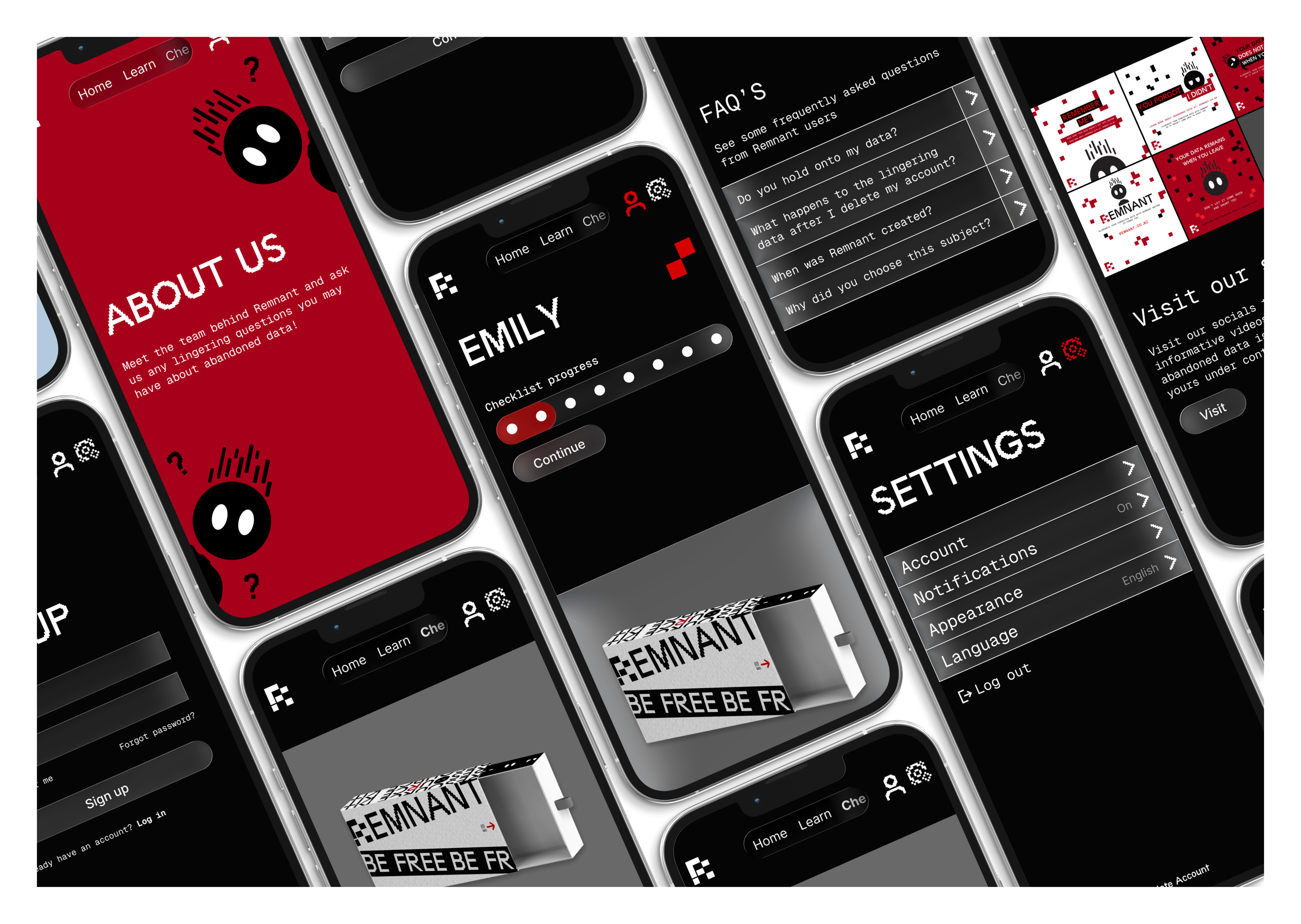 Remnant app screens