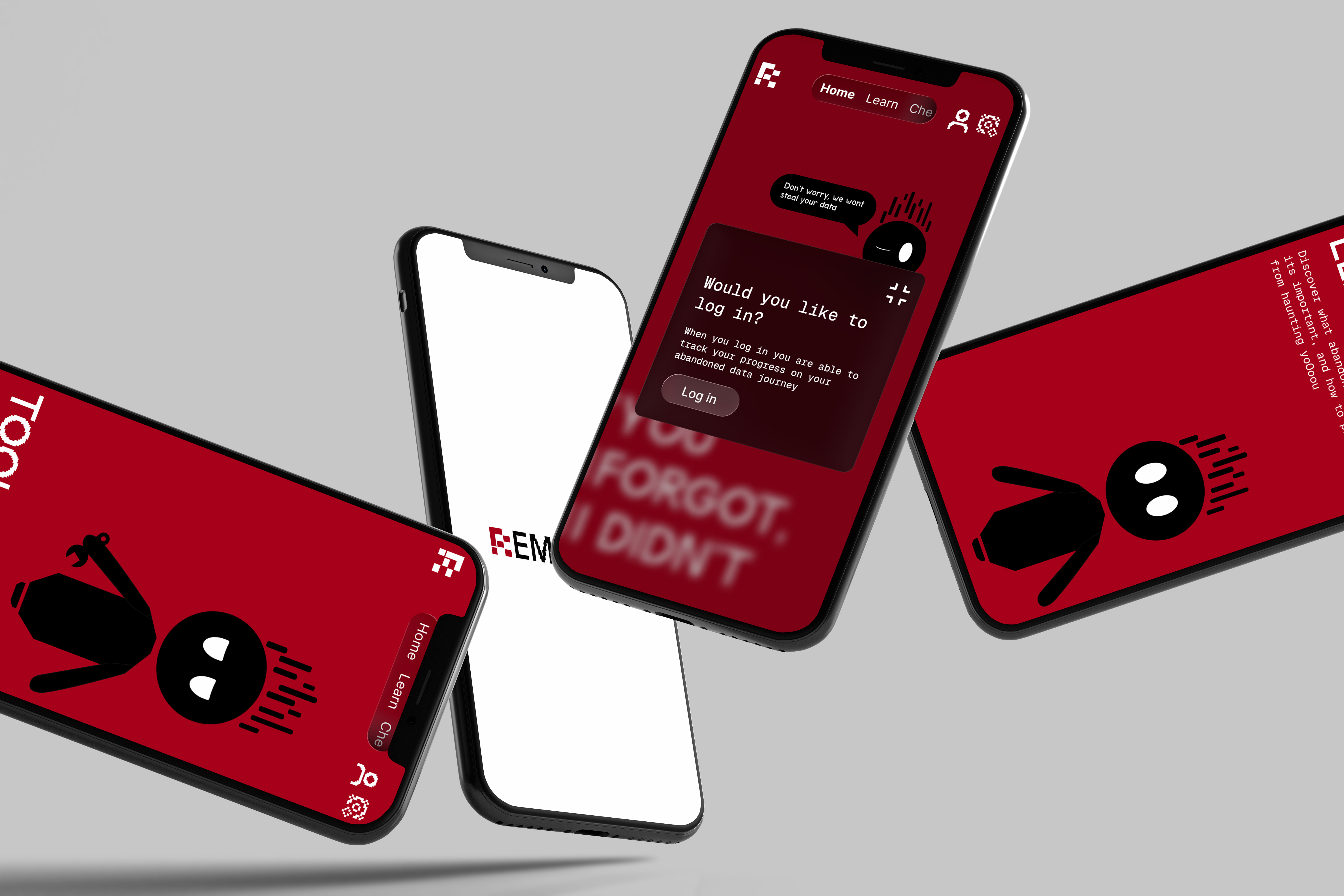 Phones showing YOU FORGOT, I DIDN'T